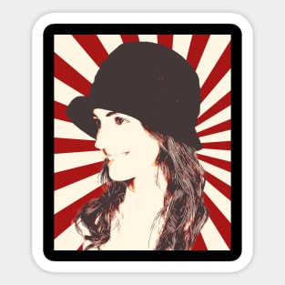 Girl 1920s Style Hats Popart Sticker